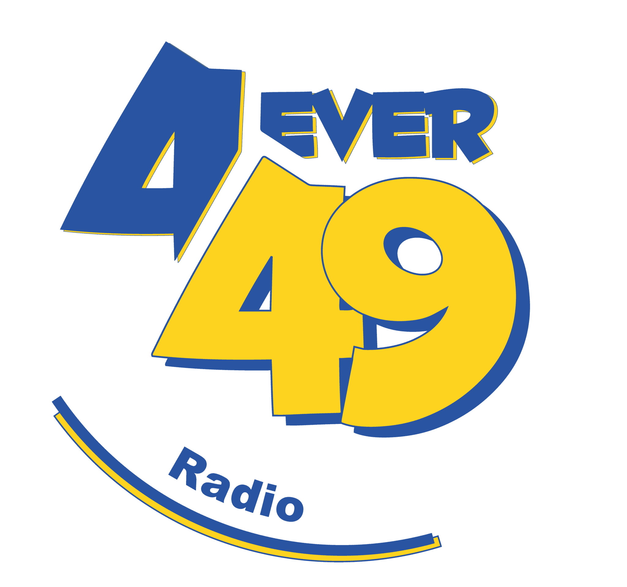 4EVER49 Radio logo met Radio tagline